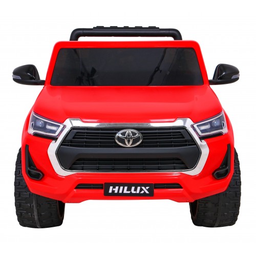 Toyota Hilux na akumulator dla dzieci Czerwony + Napęd 4x4 + Pilot + 2 bagażniki + Radio MP3 + LED