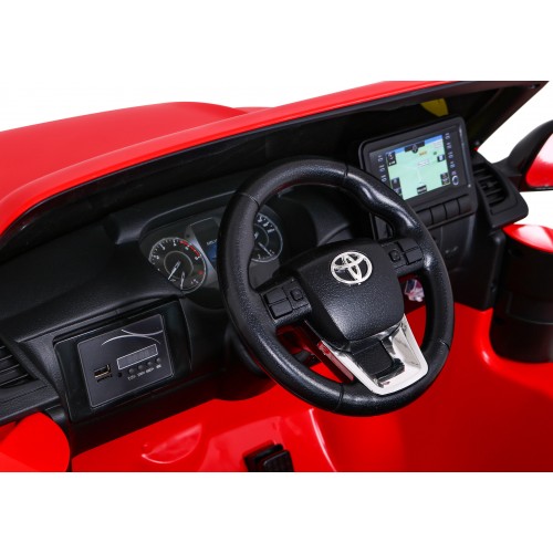 Toyota Hilux na akumulator dla dzieci Czerwony Pickup + Napęd 4x4 + Pilot