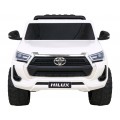 Toyota Hilux na akumulator dla dzieci Biały Pickup + Napęd 4x4 + Pilot + 2 bagażniki