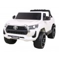 Toyota Hilux na akumulator dla dzieci Biały Pickup + Napęd 4x4 + Pilot + 2 bagażniki