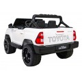 Toyota Hilux na akumulator dla dzieci Biały Pickup + Napęd 4x4 + Pilot + 2 bagażniki