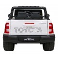 Toyota Hilux na akumulator dla dzieci Biały Pickup + Napęd 4x4 + Pilot + 2 bagażniki