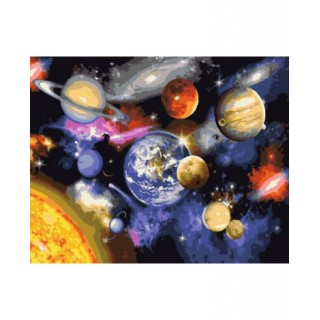 Malowanie po numerach Parada Planet 40x50 Płótno + Farby + Pędzle