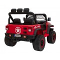 Autko terenowe Geoland Power dla 2 dzieci Czerwony + Pilot + Silniki 2x200W + Bagażnik + Radio MP3 + LED