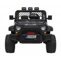 Autko terenowe Geoland Power dla 2 dzieci Czarny + Pilot + Silniki 2x200W + Bagażnik + Radio MP3 + LED
