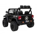 Autko terenowe Geoland Power dla 2 dzieci Czarny + Pilot + Silniki 2x200W + Bagażnik + Radio MP3 + LED