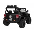 Autko terenowe Geoland Power dla 2 dzieci Czarny + Pilot + Silniki 2x200W + Bagażnik + Radio MP3 + LED