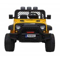 Autko terenowe Geoland Power dla 2 dzieci Żółty + Pilot + Silniki 2x200W + Bagażnik + Radio MP3 + LED