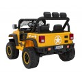 Autko terenowe Geoland Power dla 2 dzieci Żółty + Pilot + Silniki 2x200W + Bagażnik + Radio MP3 + LED