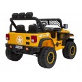 Autko terenowe Geoland Power dla 2 dzieci Żółty + Pilot + Silniki 2x200W + Bagażnik + Radio MP3 + LED