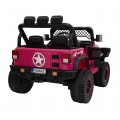 Autko terenowe Geoland Power dla 2 dzieci Różowy + Pilot + Silniki 2x200W + Bagażnik + Radio MP3 + LED