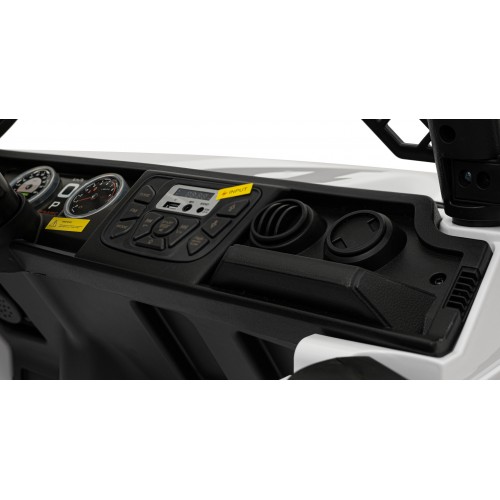 Autko terenowe Geoland Power dla 2 dzieci Biały + Pilot + Silniki 2x200W + Bagażnik + Radio MP3 + LED