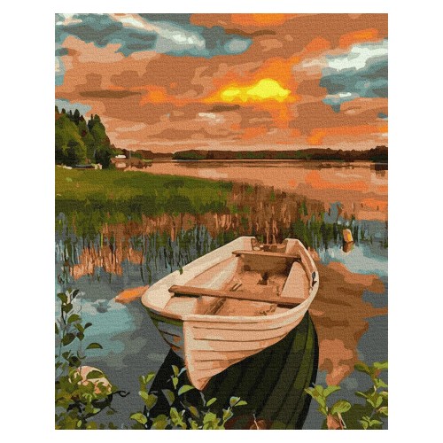 Painting by numbers 40x50 Boat at Sunset