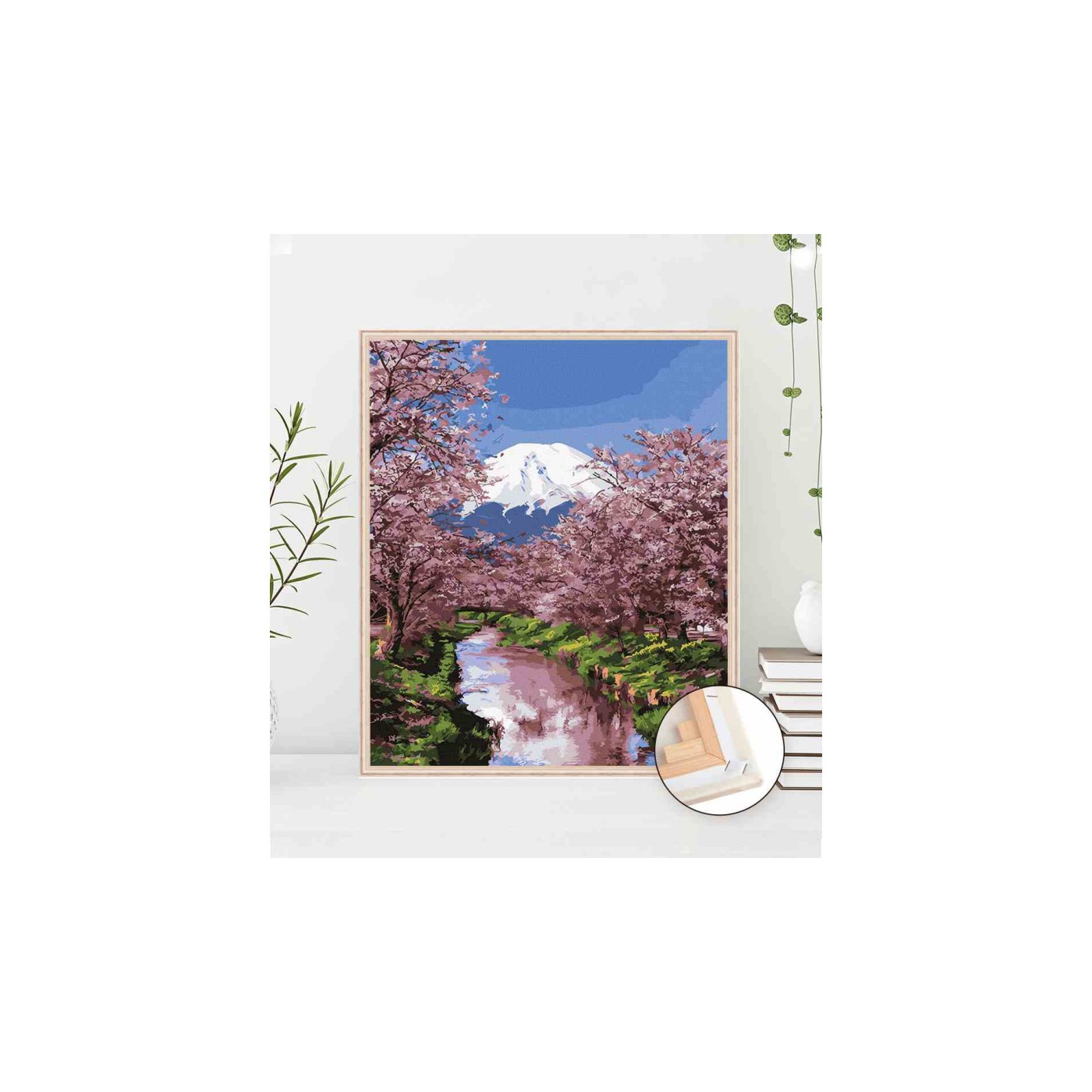 Malowanie po numerach Kwitnąca Sakura 40x50 Płótno + Farby + Pędzle