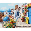Malowanie po numerach Santorini 40x50 Płótno + Farby + Pędzle