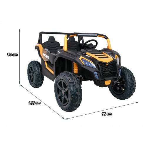 Buggy ATV Strong Racing dla 2 dzieci Złoty + Silnik bezszczotkowy + Pompowane koła + Audio LED