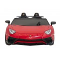 Auto Lamborghini Aventador SV na akumulator dla 2 dzieci Czerwony + Pilot 2,4 GHz + Pianka EVA + Audio LED