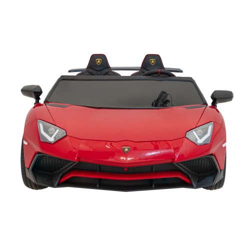 Auto Lamborghini Aventador SV na akumulator dla 2 dzieci Czerwony + Pilot 2,4 GHz + Pianka EVA + Audio LED