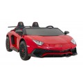 Auto Lamborghini Aventador SV na akumulator dla 2 dzieci Czerwony + Pilot 2,4 GHz + Pianka EVA + Audio LED