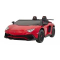 Auto Lamborghini Aventador SV na akumulator dla 2 dzieci Czerwony + Pilot 2,4 GHz + Pianka EVA + Audio LED