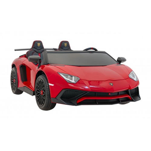 Auto Lamborghini Aventador SV na akumulator dla 2 dzieci Czerwony + Pilot 2,4 GHz + Pianka EVA + Audio LED