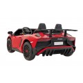 Auto Lamborghini Aventador SV na akumulator dla 2 dzieci Czerwony + Pilot 2,4 GHz + Pianka EVA + Audio LED
