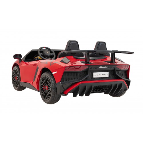 Auto Lamborghini Aventador SV na akumulator dla 2 dzieci Czerwony + Pilot 2,4 GHz + Pianka EVA + Audio LED