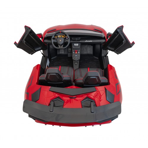 Auto Lamborghini Aventador SV na akumulator dla 2 dzieci Czerwony + Pilot 2,4 GHz + Pianka EVA + Audio LED