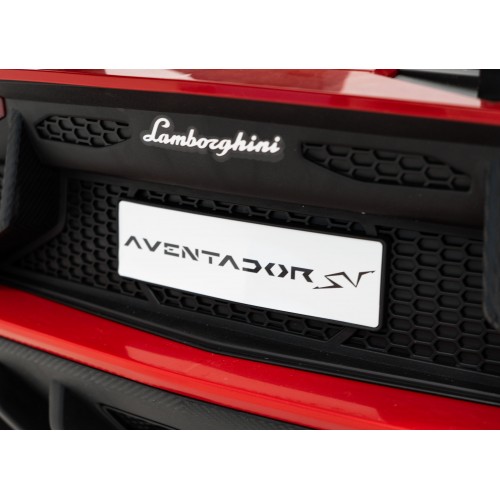 Auto Lamborghini Aventador SV na akumulator dla 2 dzieci Czerwony + Pilot 2,4 GHz + Pianka EVA + Audio LED