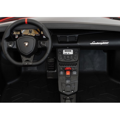 Auto Lamborghini Aventador SV na akumulator dla 2 dzieci Czerwony + Pilot 2,4 GHz + Pianka EVA + Audio LED