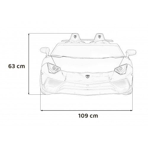 Auto Lamborghini Aventador SV na akumulator dla 2 dzieci Czerwony + Pilot 2,4 GHz + Pianka EVA + Audio LED
