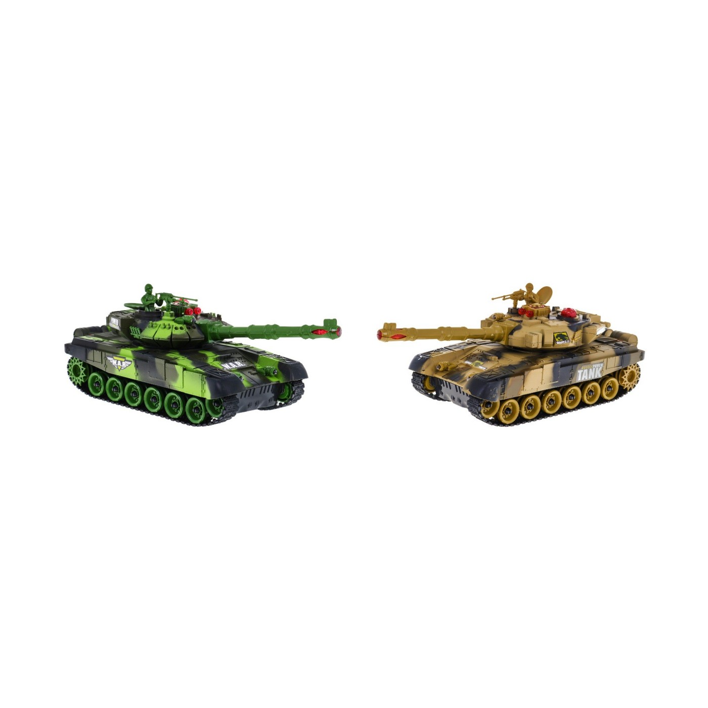 Zdalnie sterowane 2 Czołgi dla dzieci 3+ Wielka Bitwa Czołgów + Interaktywne efekty + Wystrzały + Piloty