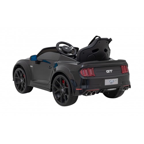 Autko Ford Mustang GT na akumulator dla dzieci Czarny + Regulacja siedzenia + Audio LED + EVA + Wolny Start