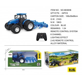Traktor Niebieski R/C Z Pługiem