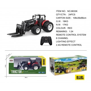 Traktor Czerwony R/C Z Turem