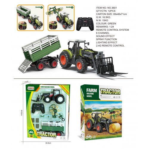 Traktor Zielony R/C + Akcesoria