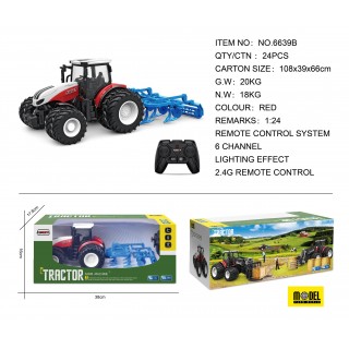 Traktor Czerwony R/C Z Pługiem