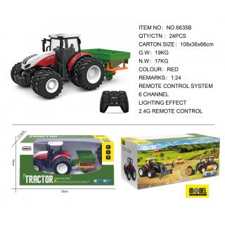 Traktor Czerwony R/C Z Siewnikiem