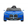 Autko BMW i4 na akumulator dla dzieci Niebieski + Wolny Start + EVA + Ekoskóra + Audio LED + Pilot
