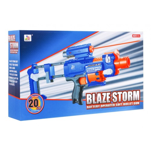 Karabin dla dzieci 8+ Blaze Storm + 20 pocisków z pianki + Celownik laserowy + Kolba