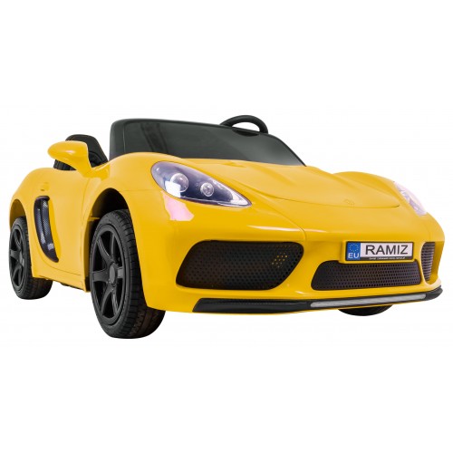 Perfecta Auto dla 2 dzieci Żółta + Pompowane koła + Silnik bezszczotkowy + MP3 LED + Wolny Start
