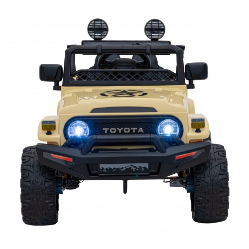 Toyota FJ Cruiser dla dzieci Beżowy + Pilot + Napęd 4x4 + Audio LED + EVA + Wolny Start