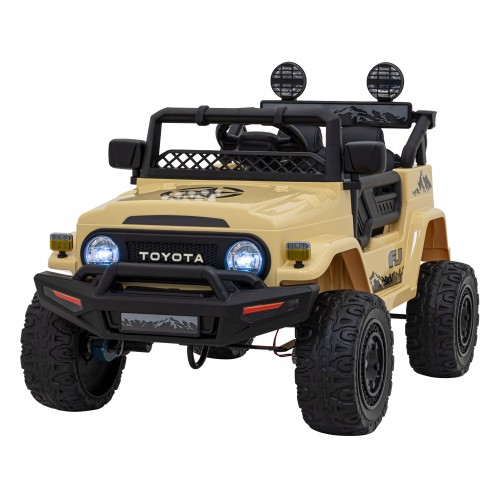 Toyota FJ Cruiser dla dzieci Beżowy + Pilot + Napęd 4x4 + Audio LED + EVA + Wolny Start