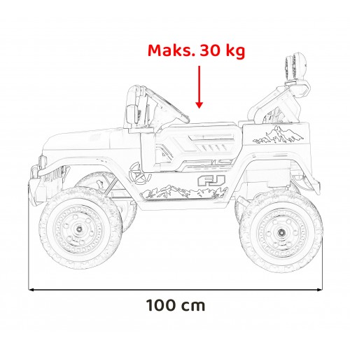 Toyota FJ Cruiser dla dzieci Beżowy + Pilot + Napęd 4x4 + Audio LED + EVA + Wolny Start