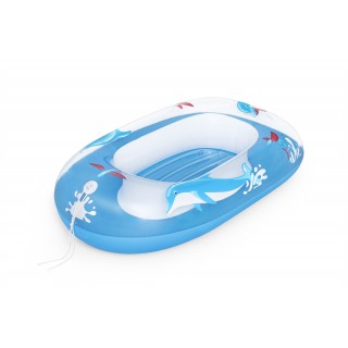 Dmuchany Ponton do pływania Delfinek dla dzieci 3+ BESTWAY 102x69cm + Dmuchane dno + Mocne uchwyty