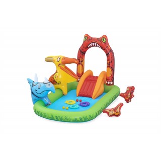 Dmuchany Plac zabaw Brodzik Świat Dinozaurów dla dzieci 2+ BESTWAY 241x140x137cm + Zjeżdżalnia + Natrysk wodny + Akcesoria