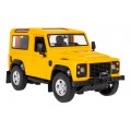 Land Rover Defender żółty RASTAR model 1:14 Zdalnie sterowanie auto + Pilot 2,4 GHz + Ręcznie otwierane drzwi