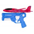 Pistolet z Wyrzutnią Niebieski + Samolot styropianowy Czerwony dla dzieci 6+