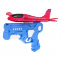 Pistolet z Wyrzutnią Niebieski + Samolot styropianowy Czerwony dla dzieci 6+