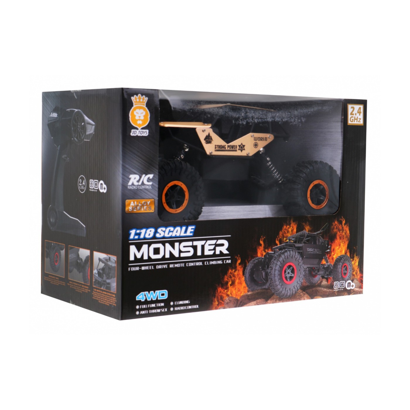 Crawler Monster dla dzieci 6+ Zdalnie sterowany Złoty model 1:18 Ekstremalna jazda